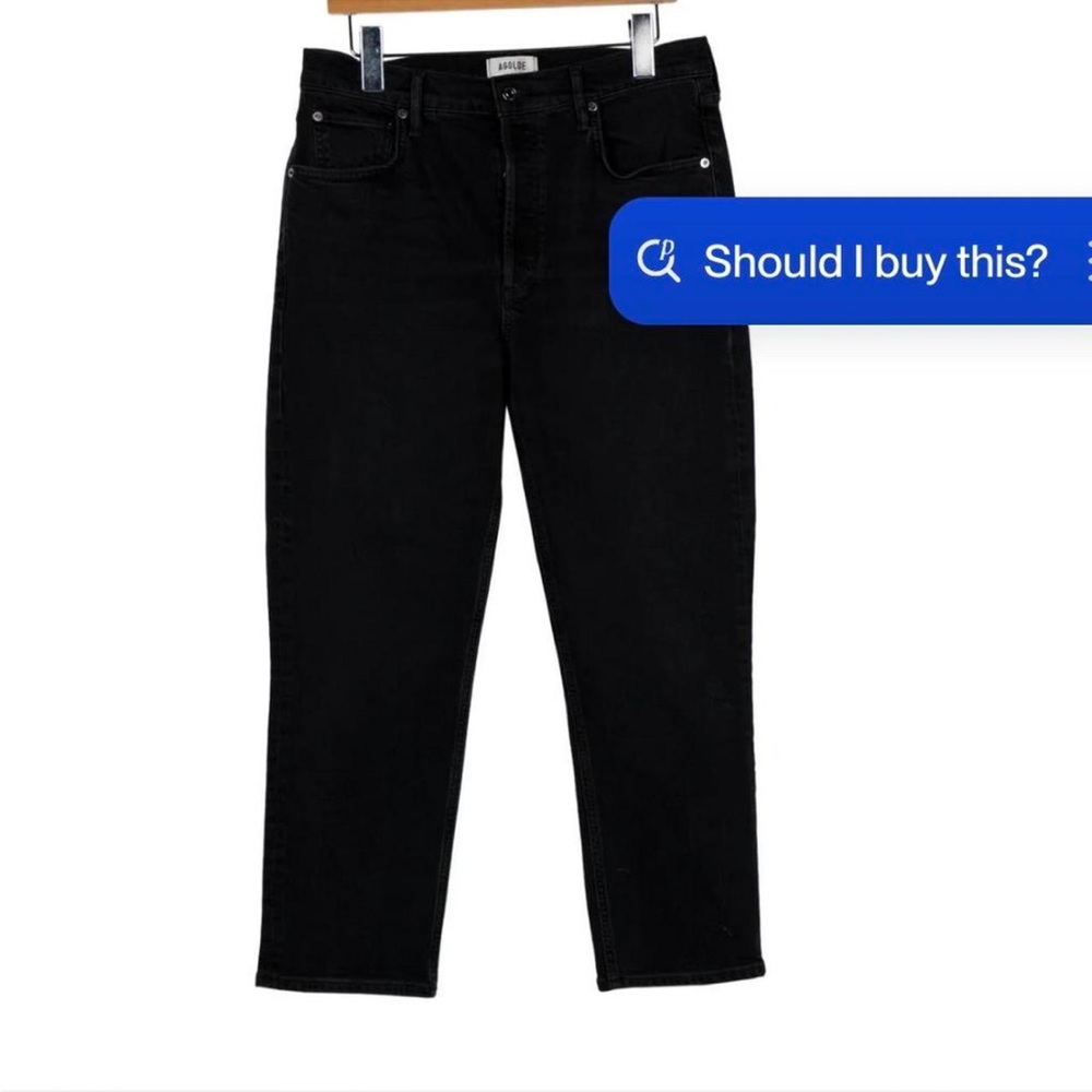 Agolde Black Ankle Crop Slim Straight Jeans